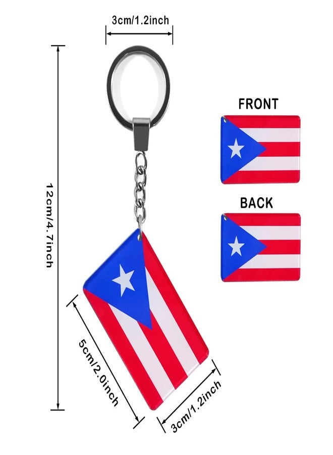 QQSD Puerto Rico Flag Keychain Puerto Rican Key Ring, 2 Pack - Image 2